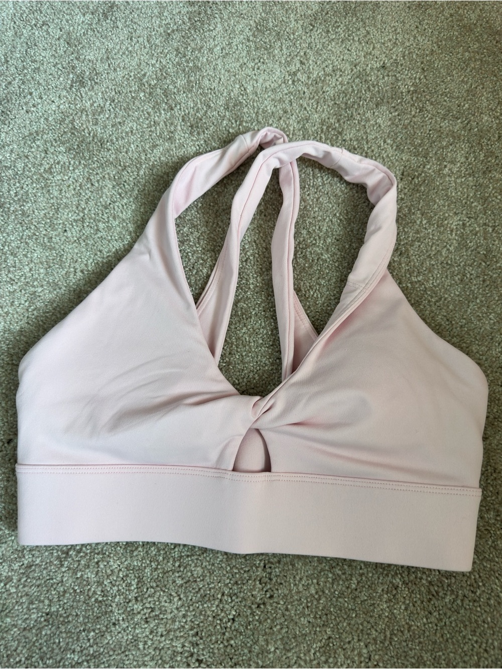 Fabletics Pale Pink Twist-Front Sports Bra